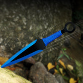 THROWFUN 6 Pack 9Cr17 stainless steel- 8.98''(length) 0.12''(thick) , throwing knives set  Full-Tang Throwing Set, with Nylon Sheath for Competition and Recreation Blue Green Darts-FB-YF110-3-6